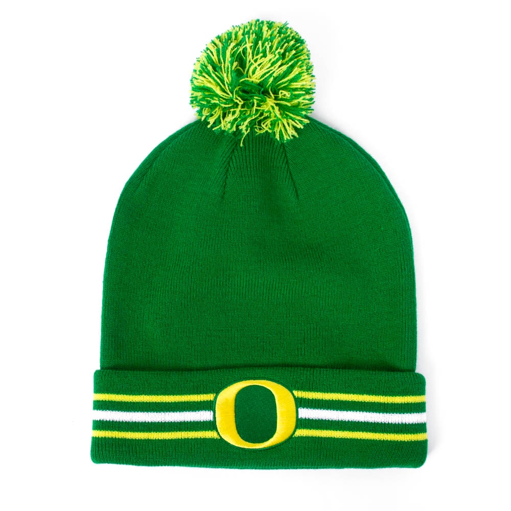 Classic Oregon O, Nike, Green, Beanie, Accessories, Unisex, Peak, Pom, One size fits most, Adult, Hat, 882850